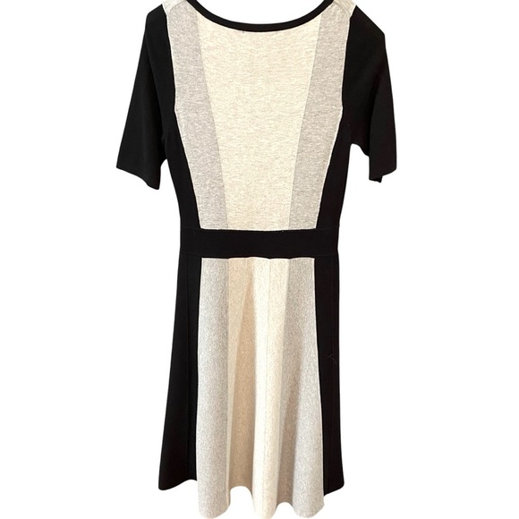 Boden Milano Black Gray Colorblock Knit Fit & Flare Dress Size 6 Career stretch - Picture 7 of 10